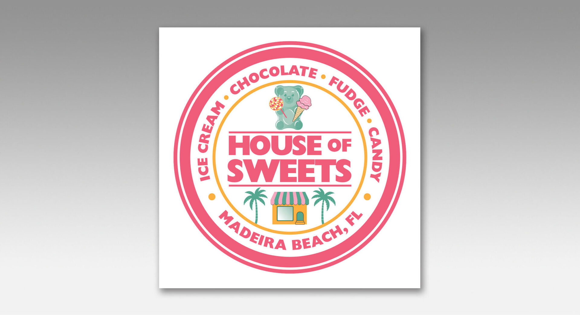 House of Sweets Madeira Beach circular badge logo design