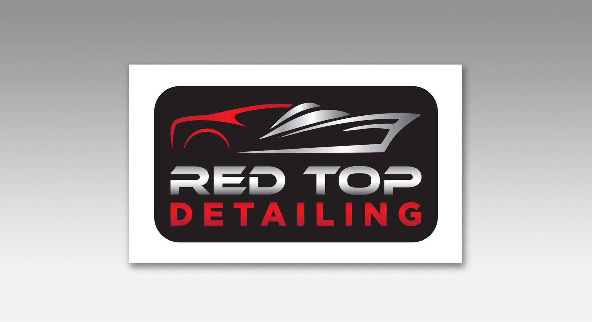 Red Top Detailing chrome automotive badge logo design